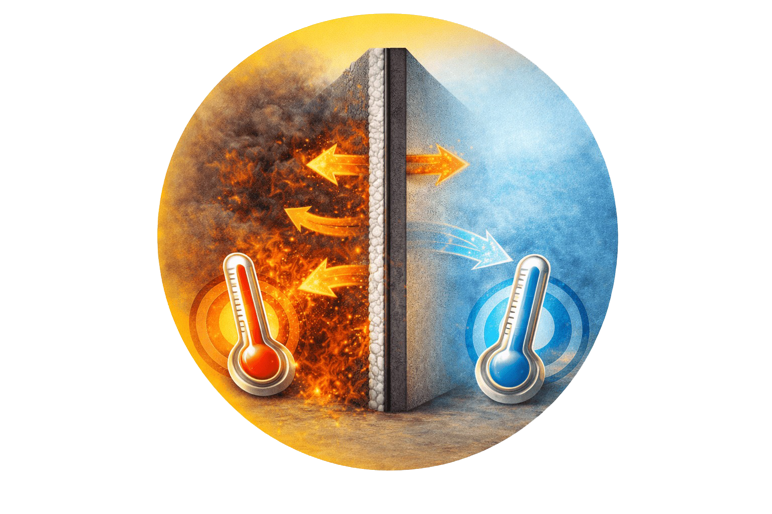 Confinement des effets thermiques par protection incendie passive